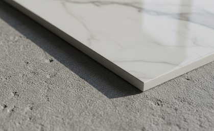 Campioni di gres porcellanato lucido, lappato e strutturato trattati con Tekno Touch